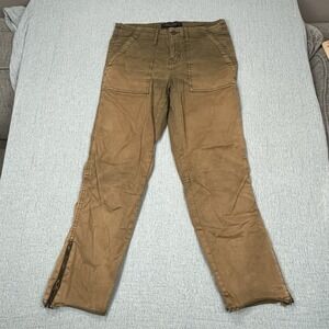 Sanctuary Utility Pants Women's Army Green Orange Hombre Patch Pocket Waist 28